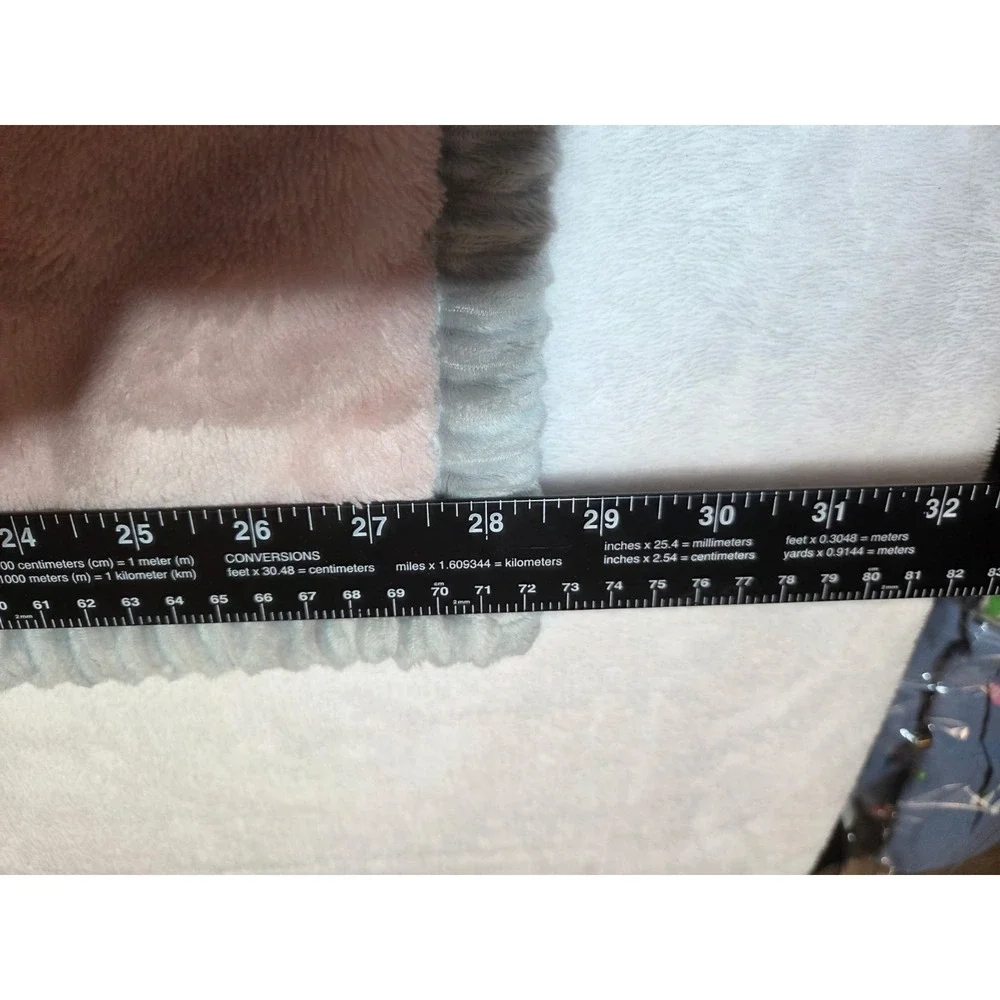316 Pink Gray Plush Baby Blanket 30x36 Soft Fleece Nursery Security Lovey